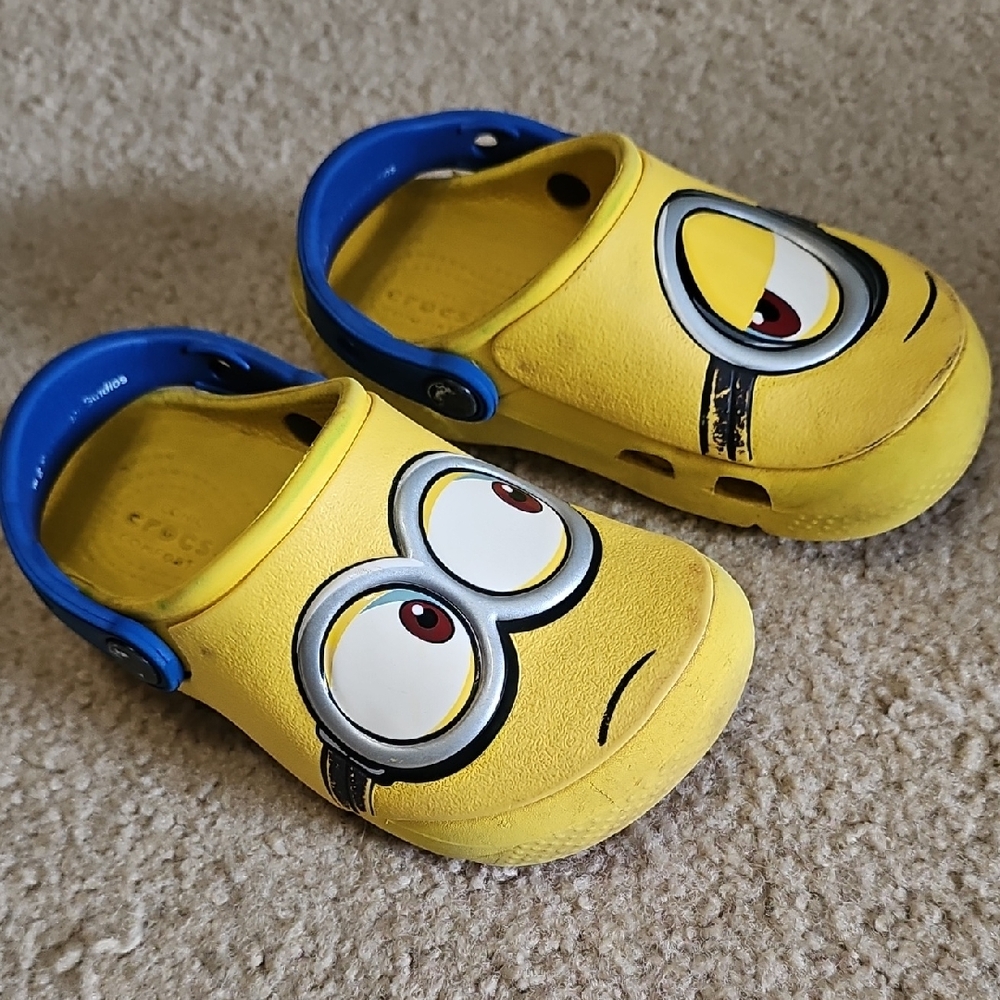 CROCS Yellow and Blue Sandals with Minion Design